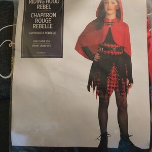 Riding Hood Rebel Costume - Red and Black
